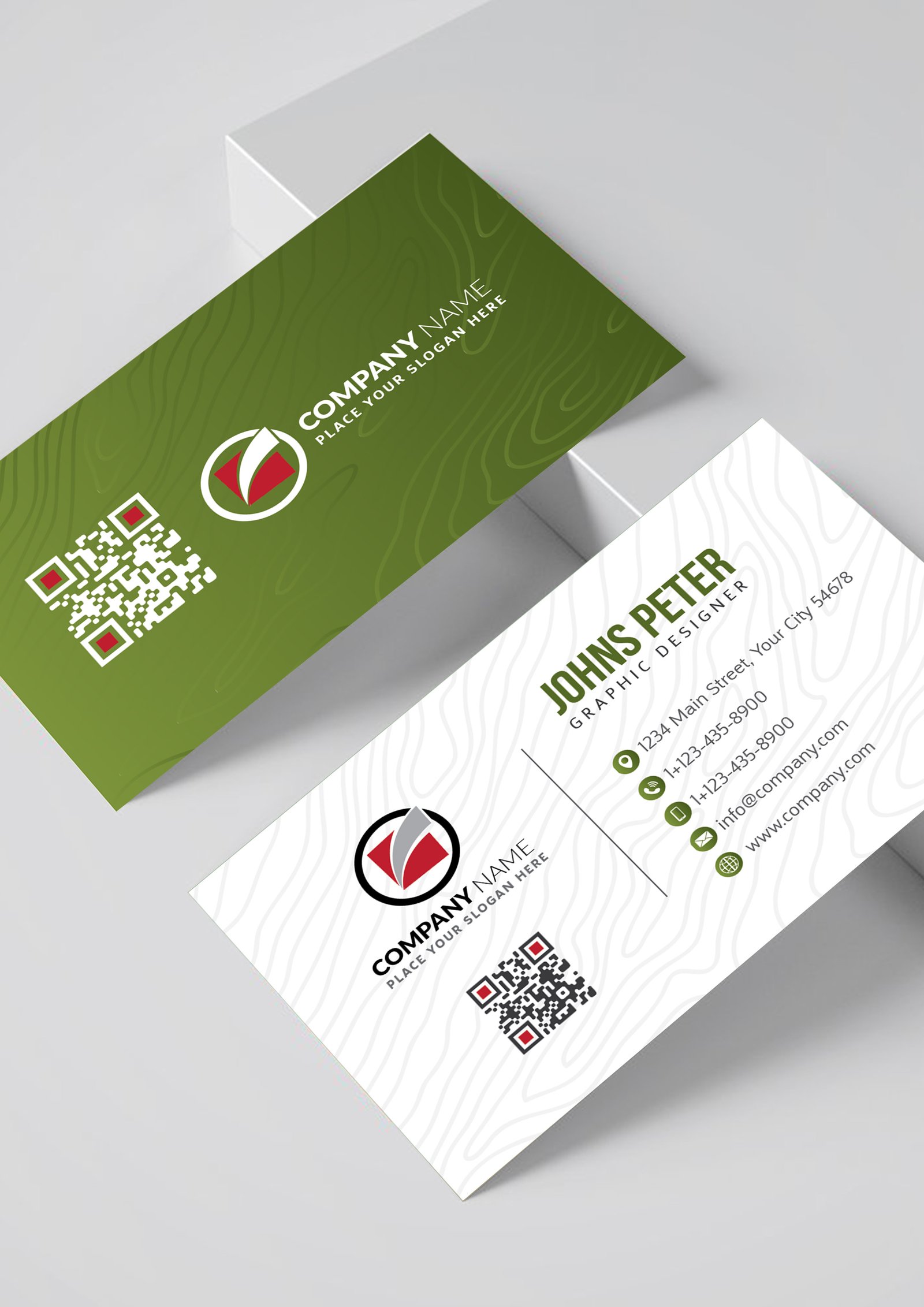 Clear Corporate Business Card Template Gradient Green